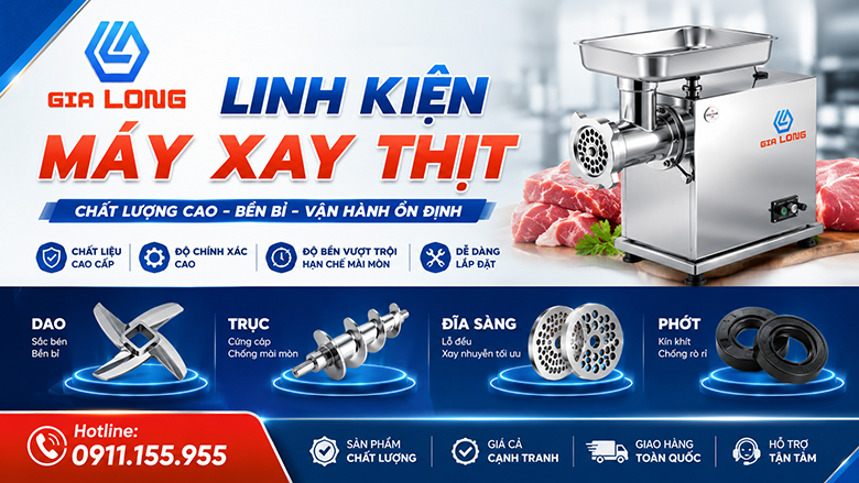 Linh Kiện Máy Xay Thịt: Dao, Trục, Đĩa Sàng, Phớt