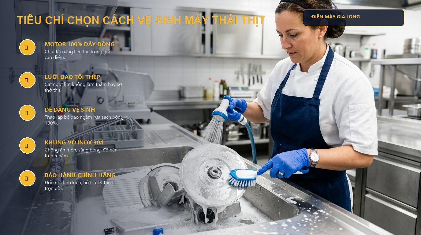 Tieu chi chon cách vệ sinh máy thái thịt