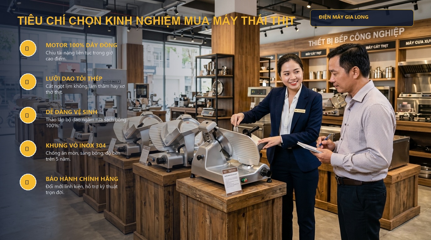 Tieu chi chon kinh nghiệm mua máy thái thịt