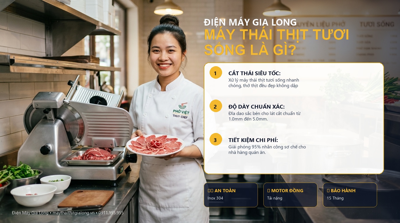 máy thái thịt tươi sống chinh hang gia long