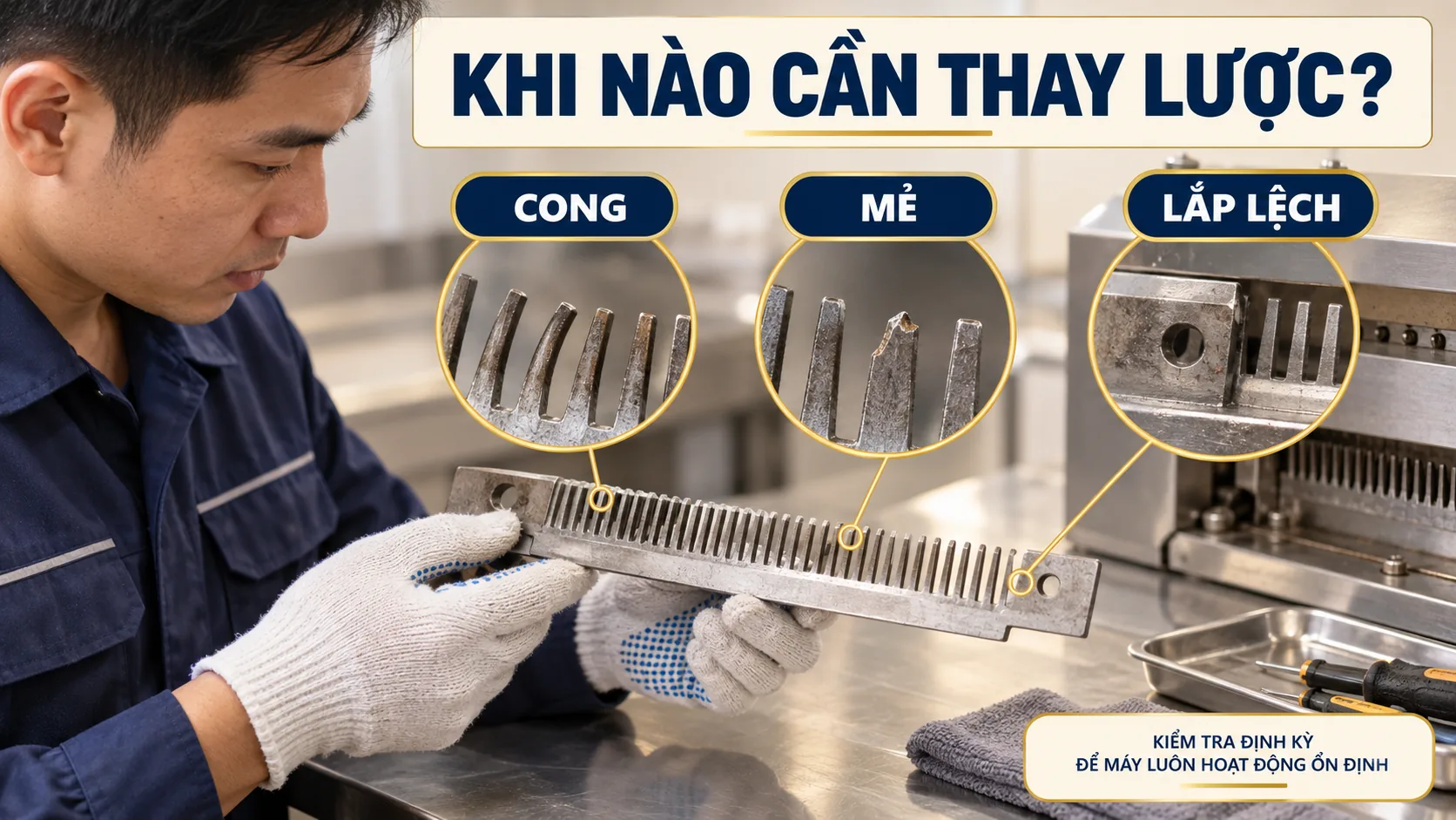 Lược Thịt Máy Thái Thịt: Công Dụng, Cách Vệ Sinh Và Khi Nào Cần Thay - checklist kiểm tra
