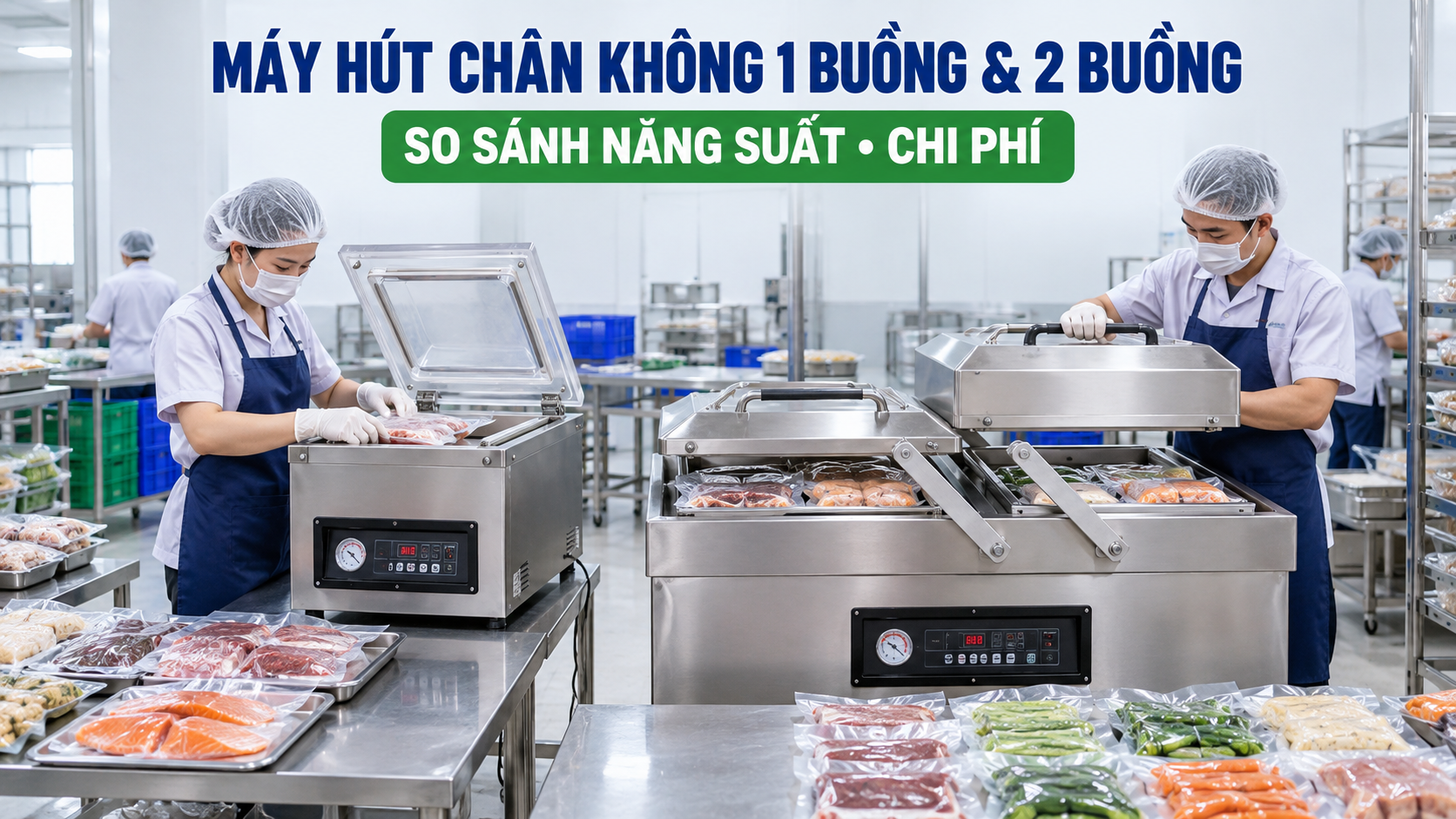 So sánh máy hút chân không công nghiệp một buồng và hai buồng