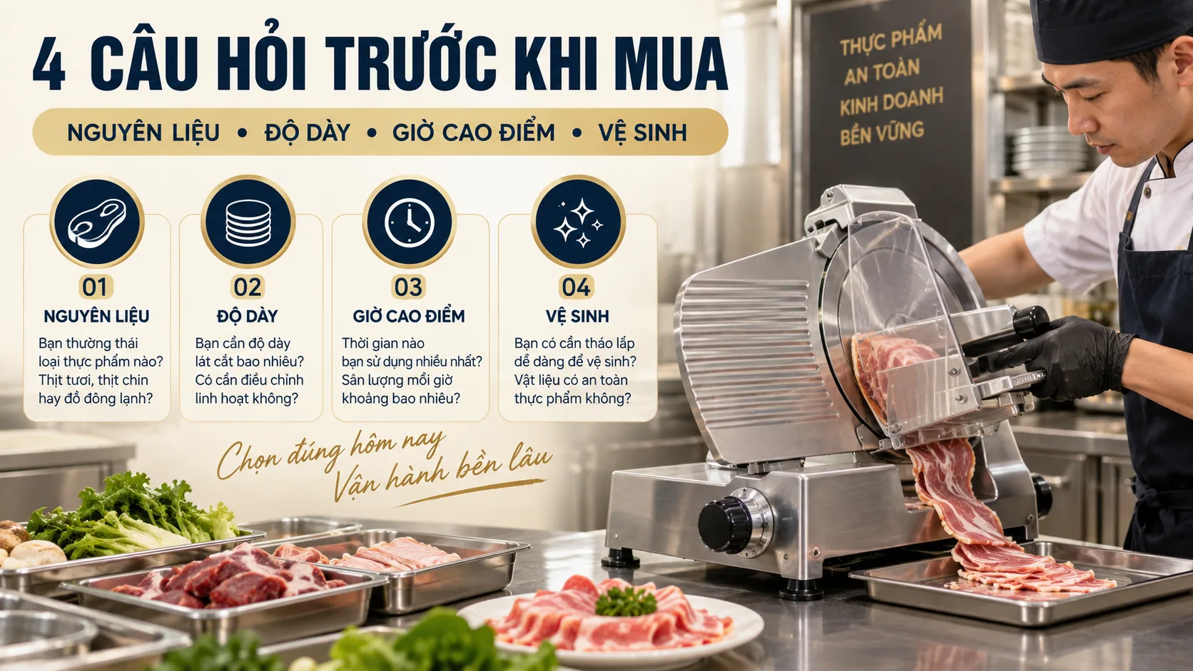 Máy Thái Thịt Công Nghiệp Chọn Loại Nào Theo Nhu Cầu? - quy trình
